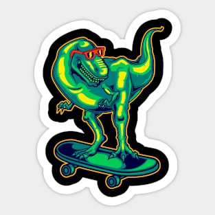 Neon - DIno - Raptor Skate - neg Sticker